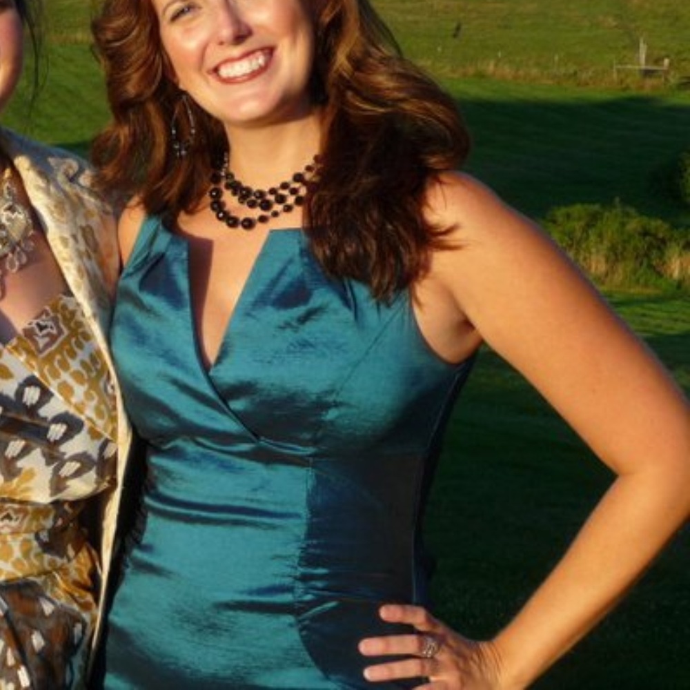 EUC Blue Metallic Bodycon Dress - Picture 7 of 8